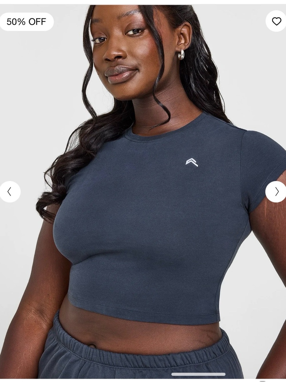 Oner Active Crop Baby Tee and matching seamless leggings in True Blue